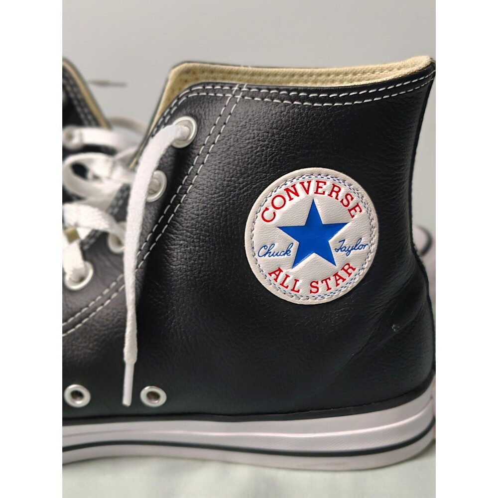 Converse Chuck Taylor All Star Leather High Top Black Lace-Up Sneaker US 9.5